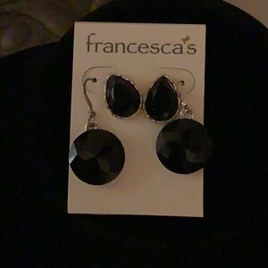 Black stone earrings
